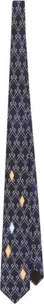 Dolce & Gabbana Cravatta in twill con stampa vintage - - Accessories - Uomo - Blu - ONE SIZE