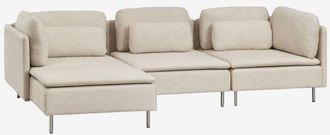 Sklum Sof&aacute; Modular Chaise Longue Izquierdo De 3 Piezas Con M&oacute;dulo Esquinero Oriol Sklum