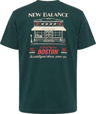 New Balance Logo-Embroidered Boston Graphic T-Shirt - Green