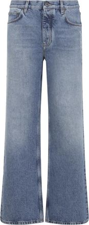 Off-white Blue Flared Mid Rise Jeans