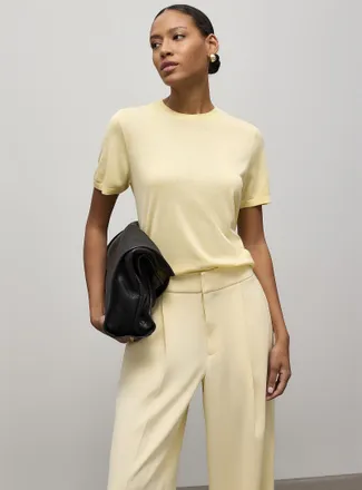 Contemporaine Womens Ultra-fine knit crew-neck sweater