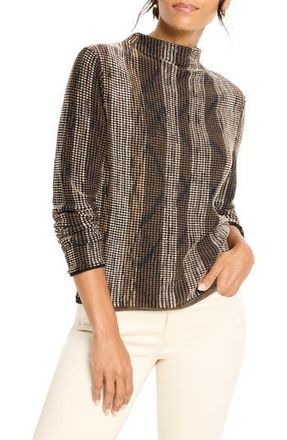 Nic+Zoe Ombr&eacute; Pixel Knit Funnel Neck Sweater in Neutral Multi at Nordstrom Rack, Size Medium P