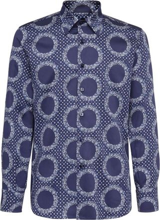 Billionaire Boys Club Milano Paisley Overhemd - Heren - Casual Overhemden - Blauw - XS - Katoen - Overhemden
