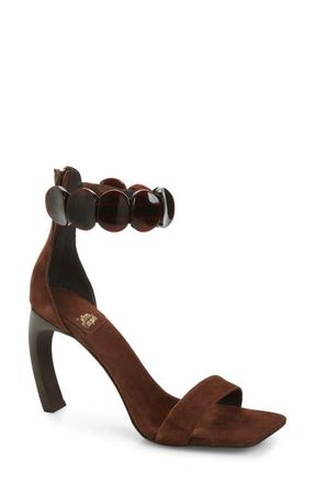 Jeffrey Campbell Palia Ankle Strap Sandal in Brown Suede Combo at Nordstrom, Size 7.5