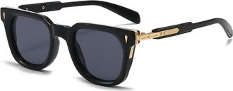 Generic Premium Punk Style Square Sunglasses for Men, Metal Frame UV Protection Driving Sunglasses for Outdoor Use