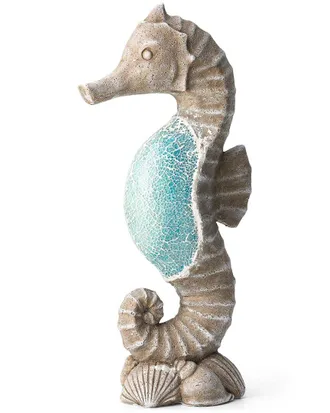 Glitzhome Handmade Marine Faux Granite & Mosaic Sea Horse