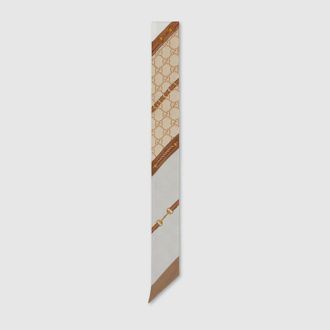 Gucci Printed Silk Ribbon, Beige