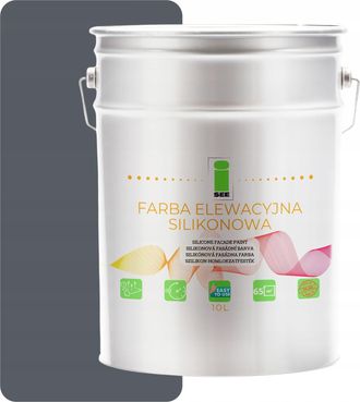 OEM Pintura De Silicona Para Fachadas, Gris Acero, Gris Premium, 10 L