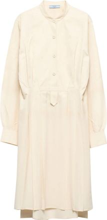 Prada gradient-effect silk midi dress - women - Silk - 36 - Neutrals