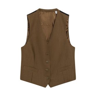 Burberry Wool Mohair Waistcoat - female - Burberry - Waistcoats - Brown - 2XS - Jackets