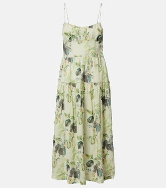 D&ocirc;en D&ocirc;en Benoit floral ramie midi dress