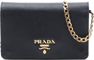 Prada Pre-owned Prada Saffiano Wallet On Chain DCCJ69KLZV95QVBJ