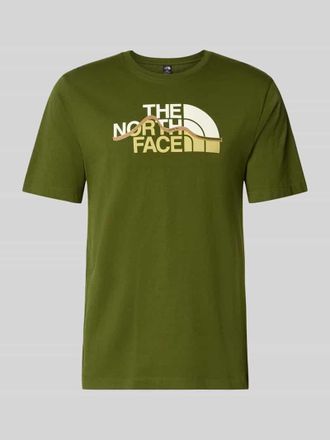 The North Face Regular Fit T-Shirt aus reiner Baumwolle Modell MOUNTAIN LINE in Hellgrau, Gr&ouml;&szlig;e XXL