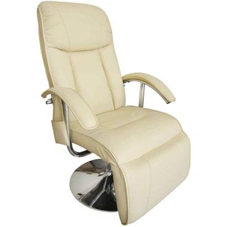 vidaXL Vidaxl - Sill&oacute;n De Masaje De Cuero Sint&eacute;tico Blanco Crema