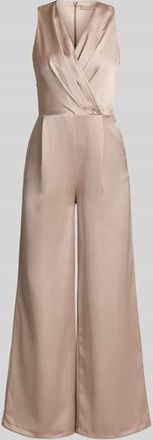 Rinascimento Rinascimento Jumpsuit aus Satin mit V-Ausschnitt in Beige, Gr&ouml;&szlig;e XL
