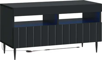 vidaXL Mueble De Tv Led Negro Madera De Ingenier&iacute;a Vidaxl