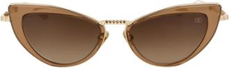Valentino Garavani Viii Zonnebril - unisex - Zonnebrillen - Bruin - 50 MM - Accessoires
