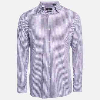 HUGO BOSS Boss By Hugo Boss Purple Gingham Check Cotton Sharp Fit Shirt