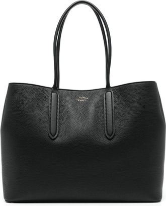 Smythson Day tote bag - women - Calf Leather/Cotton/Calf Leather - One Size - Black