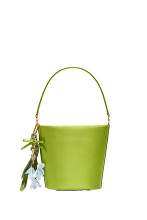 Self Portrait Satin-Finish Bucket Bag with Magnetic Closure and Removable Charm