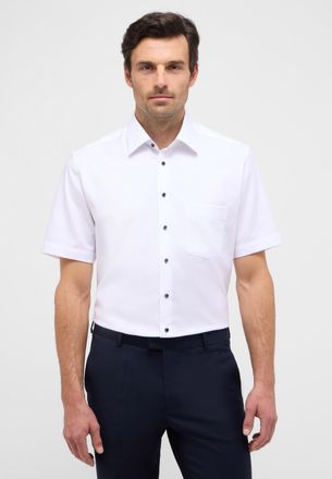 Eterna Kurzarmhemd ETERNA MODERN FIT, Herren, Gr. 42, Normalgr&ouml;ssen, weiss (wei&szlig;), 100% Baumwolle, tailliert, Hemden Kurzarmhemd, NON IRON (b&uuml;gelfrei)
