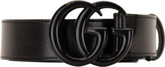 Gucci GG Leather Belt - Heren - Riemen - Zwart - 115 CM - Leer - Accessoires