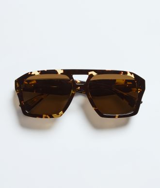 Bottega Veneta Classic Aviator Sunglasses - Brown - Unisex - U