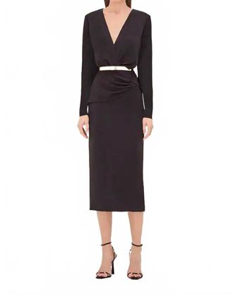 Alexis Fraser Midi Dress In Black