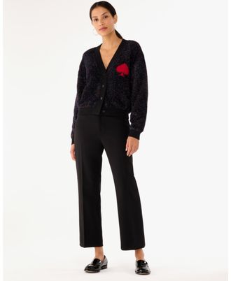 Kate Spade New York Womens Logo Sparkle Cardigan - Black viscose - Size X-Large