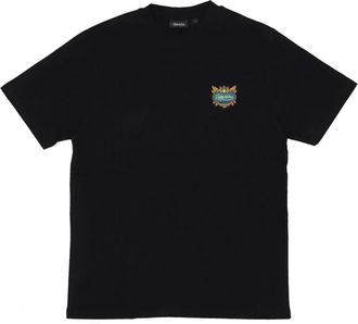 Dolly Noire Tops, Heren, Zwart, M, Katoen, Zwarte Ganesha Tee Korte Mouw T-shirt