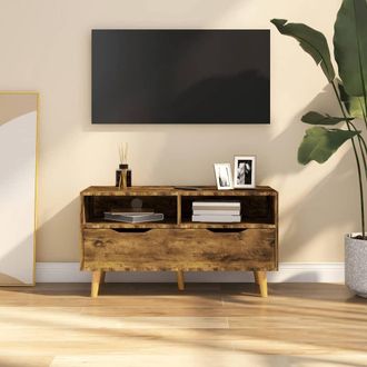vidaXL Mueble De Tv Madera De Ingenier&iacute;a Roble Ahumado 90x40x48,5 Cm Vidaxl