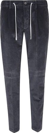Eleventy Pantaloni a coste con coulisse - Blu