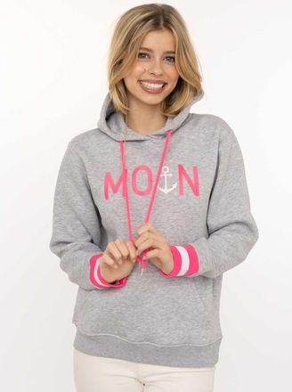 Zwillingsherz Hoodie ZWILLINGSHERZ Rahel, Damen, Gr. XXL, grau (hellgrau), Sweatware, Obermaterial: 50% Baumwolle, 50% Polyester, Basic normal, ohne Ausschnitt, ang