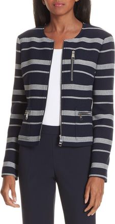 BOSS Kanoa Stripe Jacket in Dark Navy Fantasy at Nordstrom, Size 2