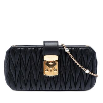 Miu Miu Pre-owned Miu Miu Matelasse Nappa Crystal Clutch on Chain Ladies 8PDICPOVXIXUG07D