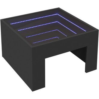 vidaXL Mesa De Centro Con Infinity Led Negro 50x50x30 Cm Vidaxl