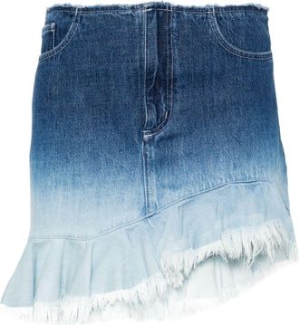 Marques Almeida Ombré Asymmetric Denim Skirt - Womens - Cotton