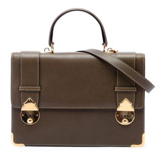 Gucci Pre-owned Gucci Calfskin Dual Push Lock Top Handle Bag Ladies DSIXN0I55ESWD1EW