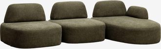 Sklum Divano Modulare Chaise Longue Destro A 3 Pezzi Rivestito Giorgia Sklum