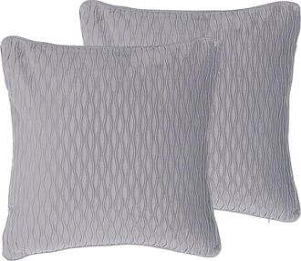 Beliani Conjunto De 2 Cojines Decorativos Patr&oacute;n Gris Rect&aacute;ngulo 45 X 45 Cm Accesorios Decoraci&oacute;n Tradicional Moderna Motari