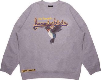 Drew House Hummingbirds Crewneck Sweatshirt Heather Grey DR-FW22-450