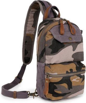 TSD Brand Mountain Leaf Rugged Trail Ready Sling Bag in Grey Camo at Nordstrom