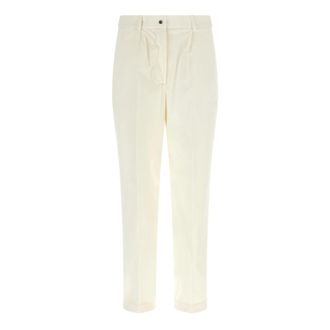 Kiton Tapered Corduroy Trousers - female - Kiton - Slim-fit Trousers - White - 2XS - Trousers