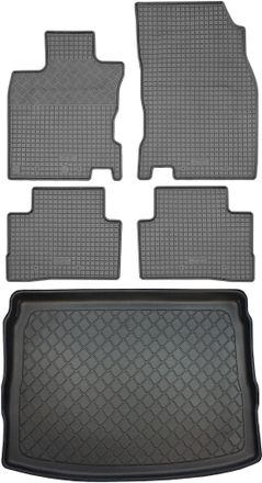 OEM Nissan Qashqai Ii J11 Suv (5 Puertas) Desde 02.2014 Set - Alfombrillas De Goma Para Coche + Alfombrilla Para Maletero