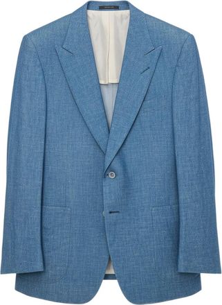 Tom Ford Blazer monopetto con bottoni - Blu