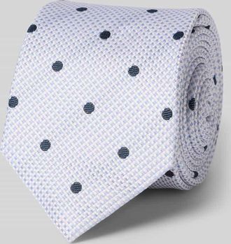 Olymp Seidenkrawatte aus reiner Seide mit Logo-Patch (6,5 cm) in Bleu, Gr&ouml;&szlig;e 1