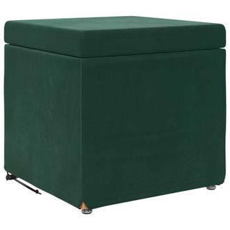 vidaXL Pouf Verde Scuro 41 X 41 X 40 Cm Velluto E Legno Ingegnerizzato Vidaxl