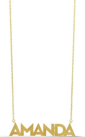 SHYMI Fluted Name Pendant Necklace in Gold at Nordstrom