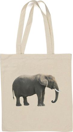 Generic Indian elephant photo art Natural Cotton Tote Bag White