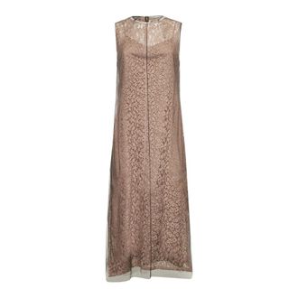 Fendi Pink Floral Lace Midi Dress - female - Fendi - Midi Dresses - Pink - 2XS - Dresses